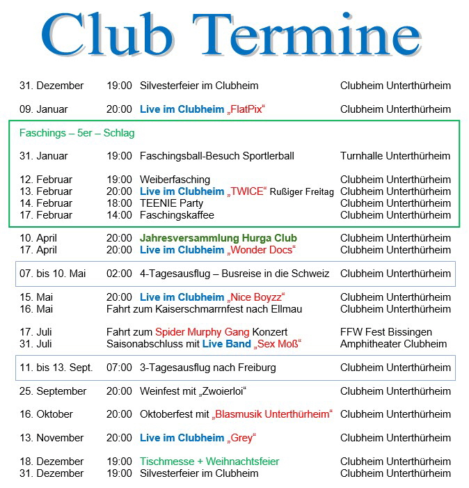 Termine 2026 21.12.26